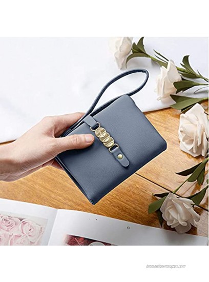 AOXONEL Womens Wallets Small Rfid Bifold Wristlet,Ladies Wallets for Card Coin,Change Purse with Wrist Strap
