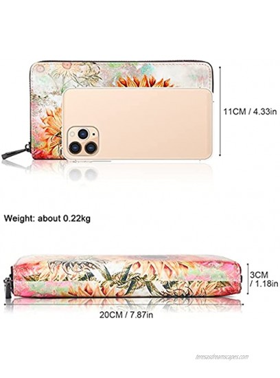 APHISON Wallets for Women RFID Blocking Zipper Card Holder Wallet Phone Purse Clutch Cartoon Style Wallet With Wristlet for Ladies Girls Gift Box 684