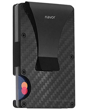 Navor Carbon Fiber Wallet RFID Blocking Credit Card Holder Metal Wallet With Money Clip for Men and Women