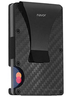 Navor Carbon Fiber Wallet RFID Blocking Credit Card Holder Metal Wallet With Money Clip for Men and Women