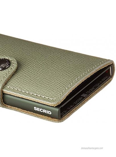 Secrid Mini Wallet Genuine Leather Crisple Pistachio Floral RFID Safe Card Case max 12 cards