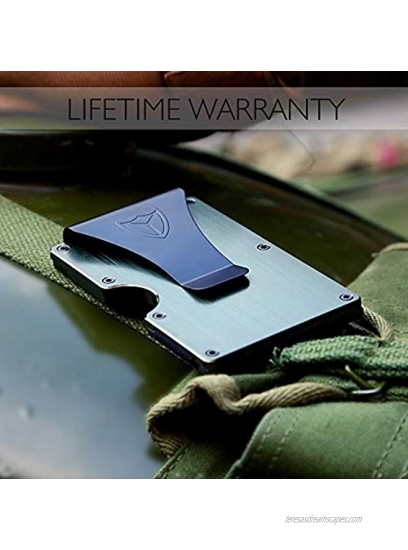Slim Wallet for Men RFID Blocking Aluminum Wallet Carbon Fiber Card Case Metal Wallet Minimalist Front Pocket Card Holder Black