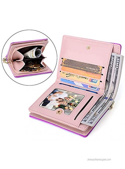 UTO Wallet for Girls PU Leather Card Holder Organizer Women Small Cute Coin Purse