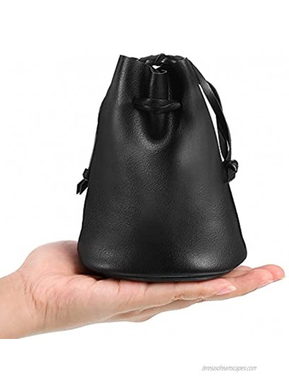Artificial Leather Drawstring Pouch Coin Bag Medicine Pouch Cellphone Case Cover Pouch Wallet Hand Purse Carry Gadget Bag Christmas Present Bag Halloween Costume Bag