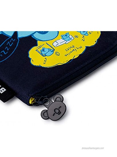 BT21 KOYA Character Small Coin Purse ID Credit Card Wallet Toiletry Pouch with Zipper Navy