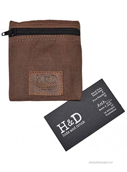 Hide & Drink Water Resistant Waxed Canvas Condom Pouch Change Valuables Tech Pocket Purse Classic Partner Gift Travel & Honeymoon Essentials Handmade Includes 101 Year Warranty :: Honey Bourbon