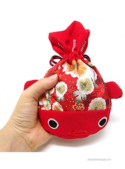 Honbay 8.7x5.9inch Cute Japanese Style Goldfish Drawstring Bag Gift Bag Cosmetic Bag Jewelry Pouch Coin Purse