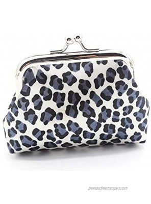 Leopard Mini Grain Coin Purse- Clasp Pouch Wallet Key Bags Perfect Present for Women Girls Lovely Purses Wallets Buckle Party Favors