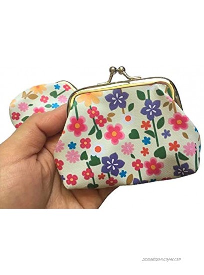 Lovely Flowers Pattern Coin Purse- Mini Flower Design Clasp Pouch Wallet Key Bags Money Bag Perfect Gifts for Girls Purses Women Wallets Buckle Party Favors