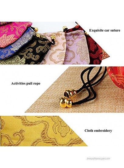 Lzttyee 30Pcs Silk Brocade Embroidered Drawstring Jewelry Pouch Bag Gift Bags Baskets Drawstring Coin Purse Random Color