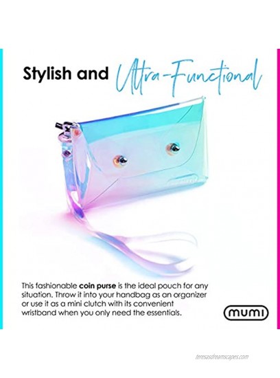 mumi Holographic Coin Pouch | Stylish and Ultra-Functional | Fits All your Essentials | Coin purse size: 2.75 x 3.5 inches