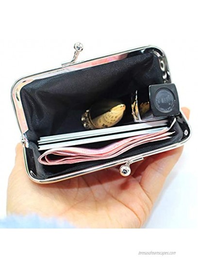Oyachic 4 Packs Coin Purse Cute Change Purse Clutch Wallet kiss lock Pouch with Clasp Closure Gift for Girl Women