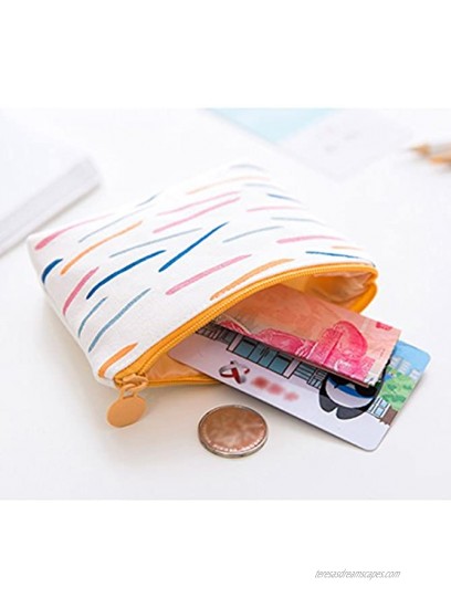 Oyachic 4 Pieces Mini Coin Purse Canvas Cosmetic Pouch Cash Bag Make Up Bag Change Holder Cute Wallet With Zipper for Woman Girls