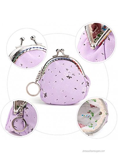 Oyachic Mini Coin Purse Vintage Change Purse Clutch Wallet kiss lock Pouch with Clasp Closure Gift for Girl Women