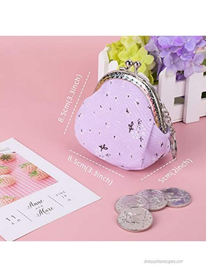 Oyachic Mini Coin Purse Vintage Change Purse Clutch Wallet kiss lock Pouch with Clasp Closure Gift for Girl Women