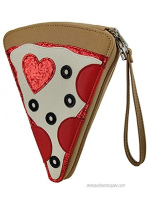 Pizza Party Slice of the Pie Pepperoni Pizza Purse w Removable Wrist Strap