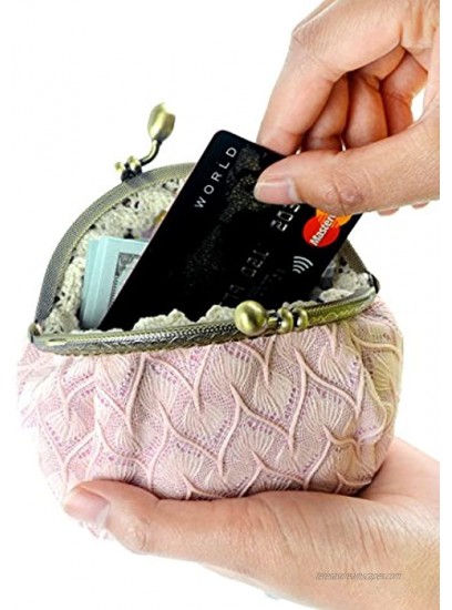 POPUCT Womens Exquisite Buckle Coin Purse Clutch Handbag Perfect for Change Purse,Credit Cards,Cashpink