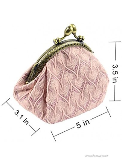 POPUCT Womens Exquisite Buckle Coin Purse Clutch Handbag Perfect for Change Purse,Credit Cards,Cashpink