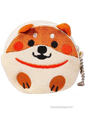 Puppy Face Cute Kids Wallets Coin Purse Small Portable Plush Change Cash Bag Japanese Style Kimono Fabric