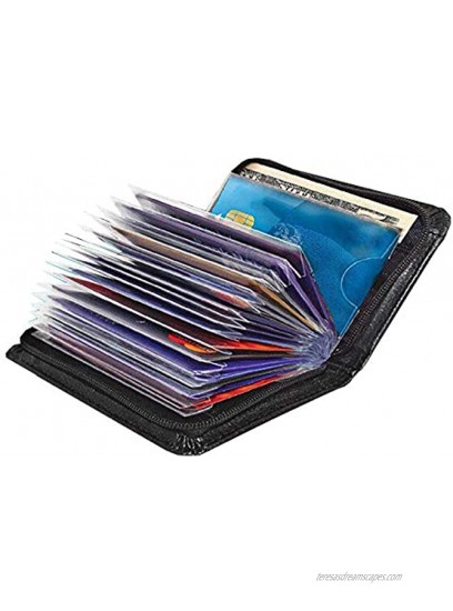 36 Slots Credit Card Holder Wallet Zip Leather Card Case RFID Blocking