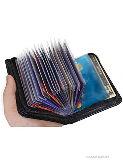 36 Slots Credit Card Holder Wallet Zip Leather Card Case RFID Blocking