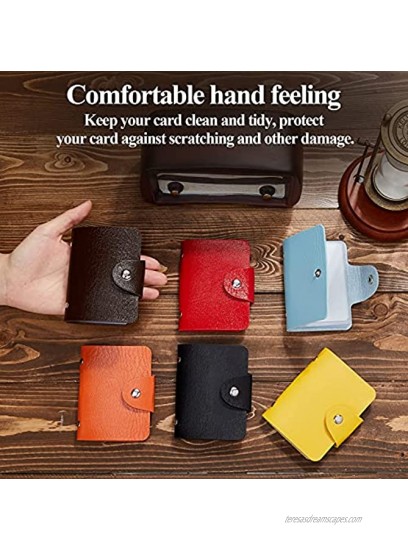 9 Pieces Mini Credit Card Holder Portable PU Leather Pocket Wallet Protector Bag Organizer with 12 Card Slots for Women and Men