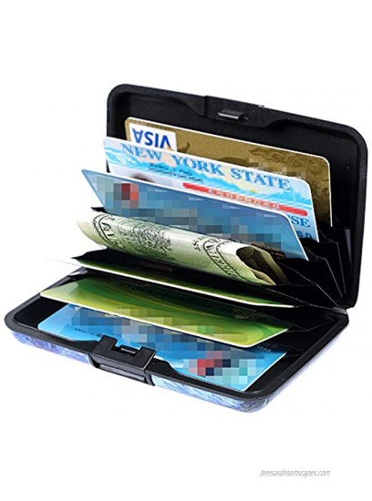 Aluminum Wallet RFID Blocking Slim Metal Credit Card Holder Hard Case Van Gogh Starry Night