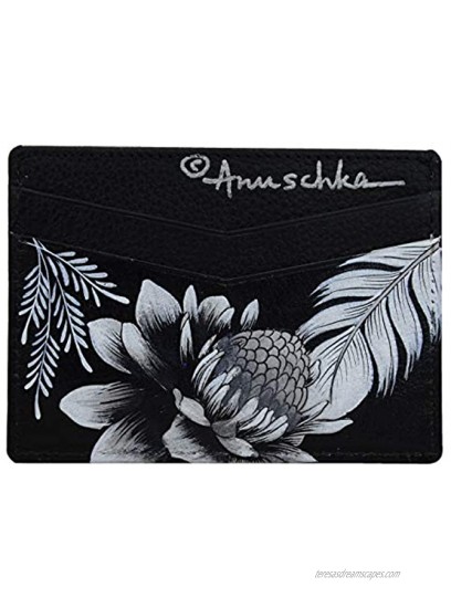 Anuschka Women’s Genuine Leather Credit Card Case Hand Painted Original Artwork