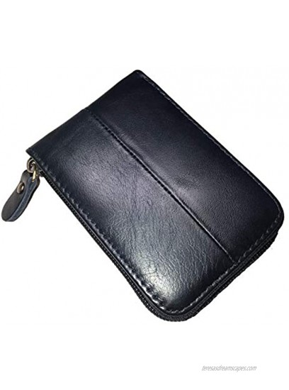 Card Holder ,Leather Wallet with Zipper ID Window RFID Blocking,Credit Card Case Business