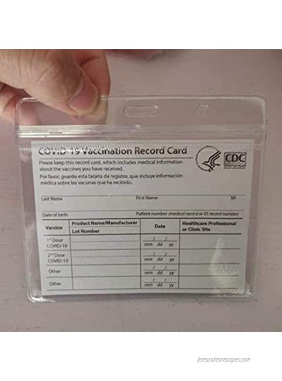 CDC Vaccination Card Protector 4 X 3 Inches Immunization Record Vaccination Cards Holder Clear Vinyl Plastic Sleeve with Waterproof Type Resealable Zip3 Pack