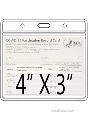 CDC Vaccination Card Protector 4 X 3 Inches Immunization Record Vaccination Cards Holder Clear Vinyl Plastic Sleeve with Waterproof Type Resealable Zip3 Pack