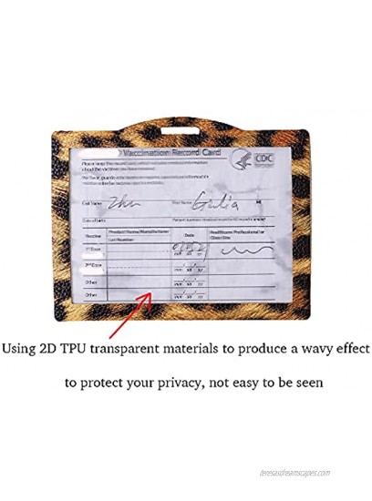 CDC Vaccination Card Protector 4X3 Vegan PU Leather Leopard Cheetah Splash-Proof