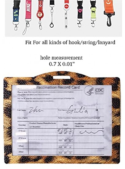 CDC Vaccination Card Protector 4X3 Vegan PU Leather Leopard Cheetah Splash-Proof