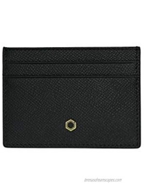 DRAKEHAUT Slim Epsom Genuine Leather Card Holder Minimalist RFID Blocking Credit Card Case 5 CC