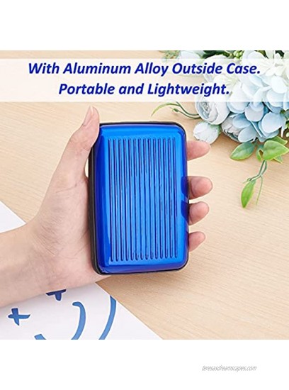 GORGECRAFT Aluminum Wallet Credit Cards Holder RFID Credit Card Protector Wallet with 6 PVC Slots to Block Identity Thieves Blue