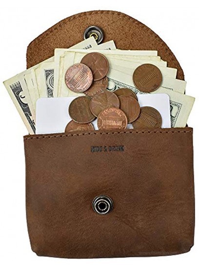 Hide & Drink Leather Card Organizer Cash Holder Earphone Pouch Everyday Accessories Handmade :: Bourbon Brown
