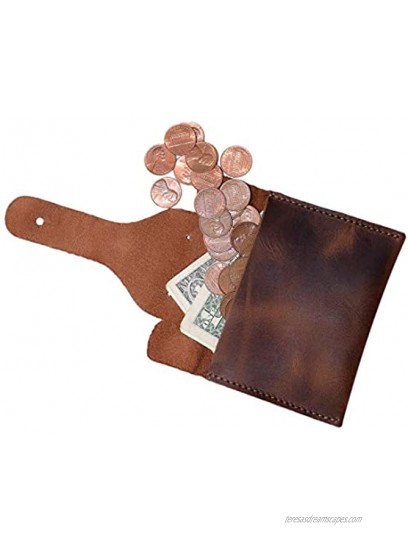 Hide & Drink Leather Card Pouch Elephant Coins & Folded Bills Wallet Cable Holder USB SD Change Handmade Includes 101 Year Warranty :: Bourbon Brown