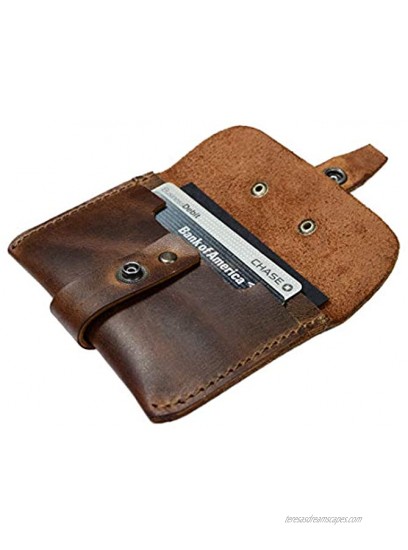 Hide & Drink Leather Credit Card Holder Presentation Card Holder Card Wallet Minimalist Wallet Front Pocket Wallet Handmade :: Bourbon Brown