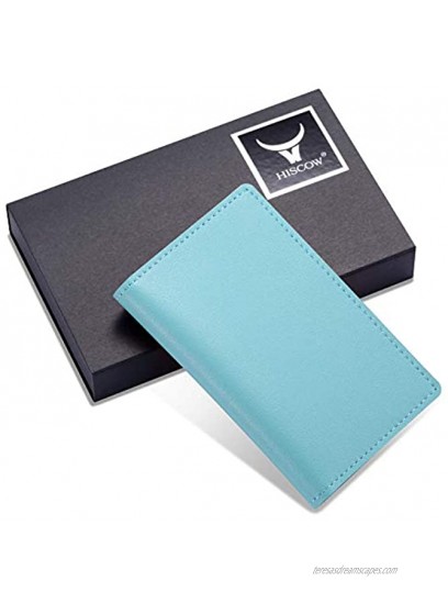 HISCOW Minimalist Thin Bifold Card Holder Italian Calfskin