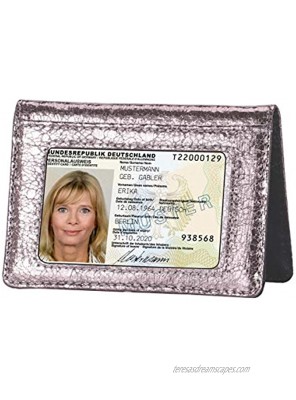 HUA ANGEL Slim Wallets Minimalist Bifold Card Front Pocket Thin Card Holder with ID Window