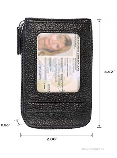 Jamicode RFID Blocking Leather Wallet for Women Credit Card Holder Case with ID Window