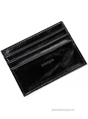 leatherw credit card holder,large capacity of 6 cards,minimalist credit card,front pocket wallets insert suitable for men&women
