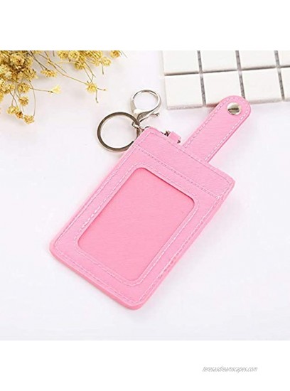 RAYNAG Set of 2 Women's Faux Leather Slim Credit Card Holder Id Card Case Purse with Key Ring Black+Pink