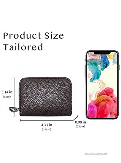 RFID Blocking Card Holder Wallet for Men and Women Leather Credit Card Holder Zipper Accordion Wallet