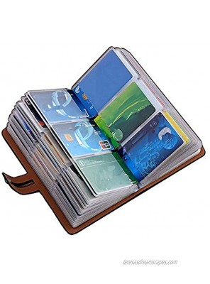 RFID Credit Card Holder book ,Leather Business Card Organizer for Women Men 96 Card Slots Black