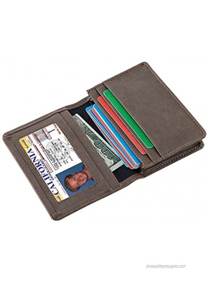 Slim Credit Card Holder Wallet Leather Card Case Mini Pocket Wallet with ID Window for Men and Women