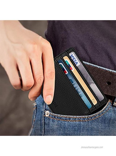 Slim Minimalist Front Pocket Wallet Fintie RFID Blocking Credit Card Holder Card Cases with ID Window for Men Women Black