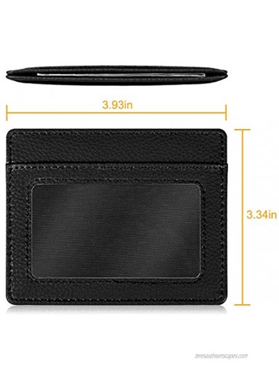 Slim Minimalist Front Pocket Wallet Fintie RFID Blocking Credit Card Holder Card Cases with ID Window for Men Women Black