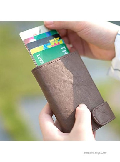 UNINNE Security Wallet RFID Blocking Pop up Credit Card Holder Premium Leather Security Pocket Wallet Men