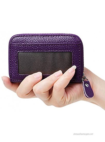 Women's RFID Blocking 12 Slots Credit Card Holder Leather Accordion Wallet